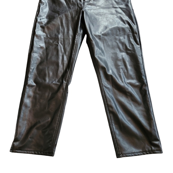 Abercrombie & Fitch Vegan Leather Pants Ankle Straight Ultra High Rise - Picture 5 of 12